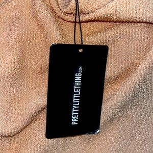 NWT SOLD OUT PLT PRETTY LITTLE THING CAMEL UNDERBUST DETAIL BODYCON DRESS